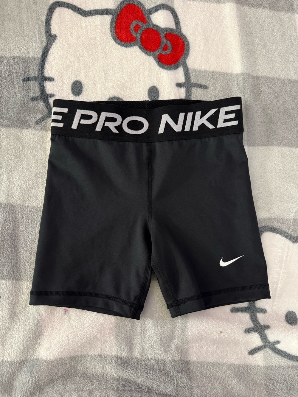 Nike women' Pro Compression Shorts with White Swoosh and Branded Waistband Nike
